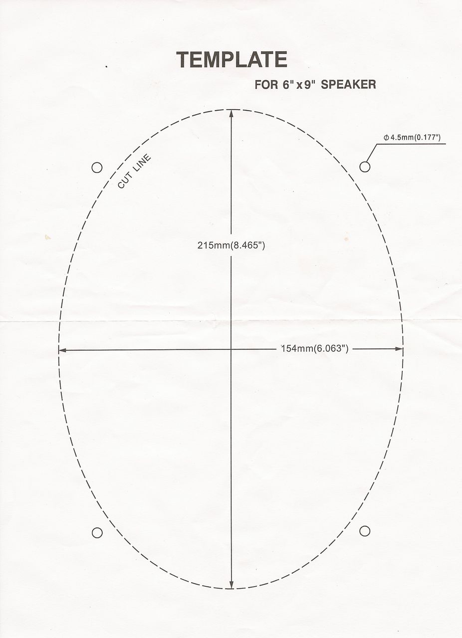 Pioneer 6x9 Speaker Template Printable - Printable Templates